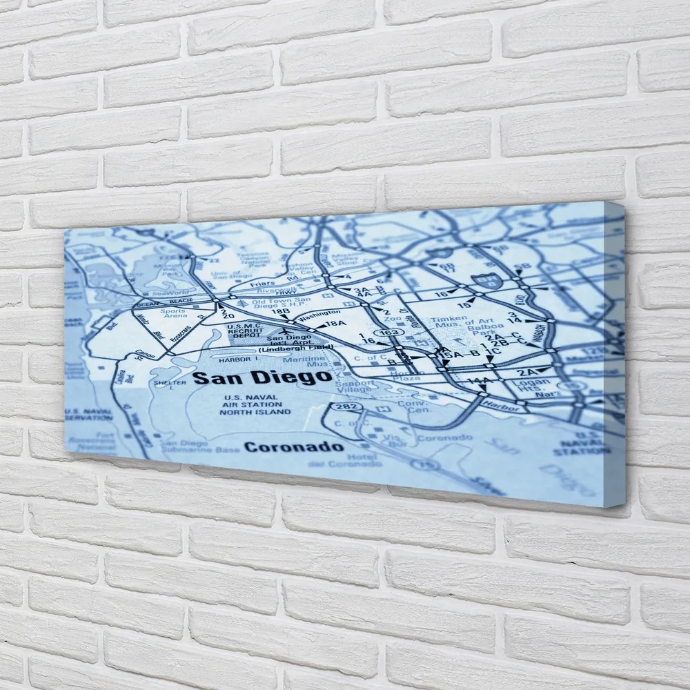 Obraz drukowany na płótnie Szczegółowa Mapa Miasta