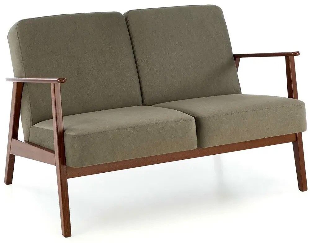 Oliwkowa drewniana sofa tapicerowana - Alexander 4X