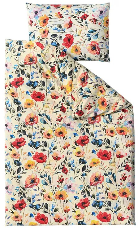 PrzytulneMieszkanie.pl PrzytulneMieszkanie.pl Bawełniana pościel FLOREEN kremowa Rozmiar pościeli: 2 szt 70 x 90 cm | 200 x 220 cm
