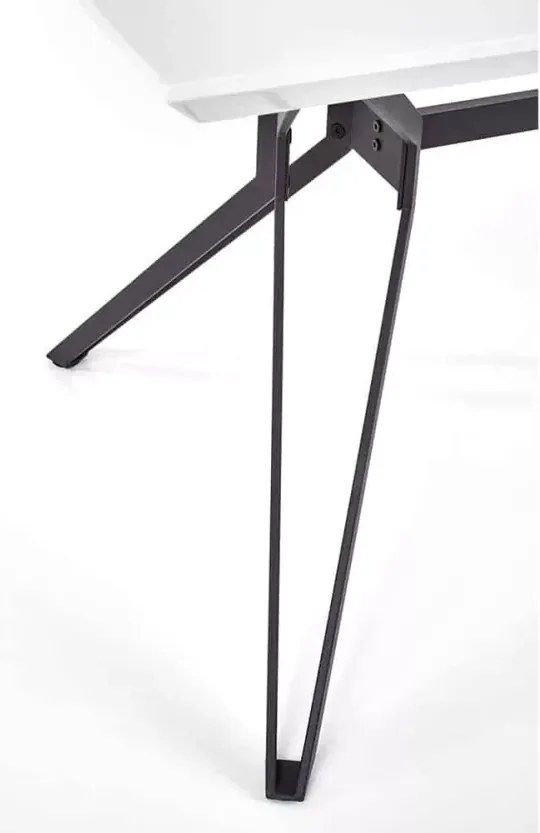 THERESE – nowoczesny stół prostokątny do jadalni i salonu, 160 x 90 cm z lakierowanym blatem MDF i stalowymi nogami