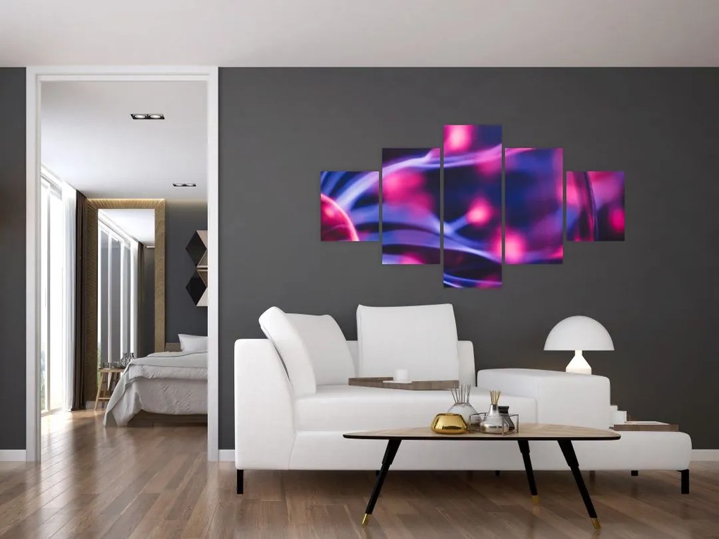 Abstrakcyjny fioletowy obraz (125x70 cm)