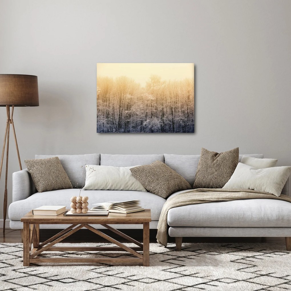 Obraz mroźnego lasu (70x50 cm)