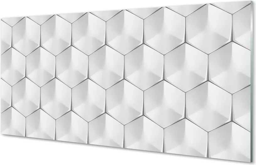 Panel szklany do Kuchni Sześciokąty w 3D