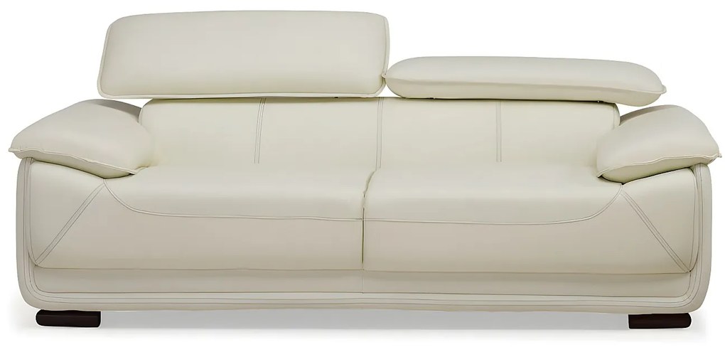 Kanapa 3-osobowa ze skóry MACELO - Kość słoniowa