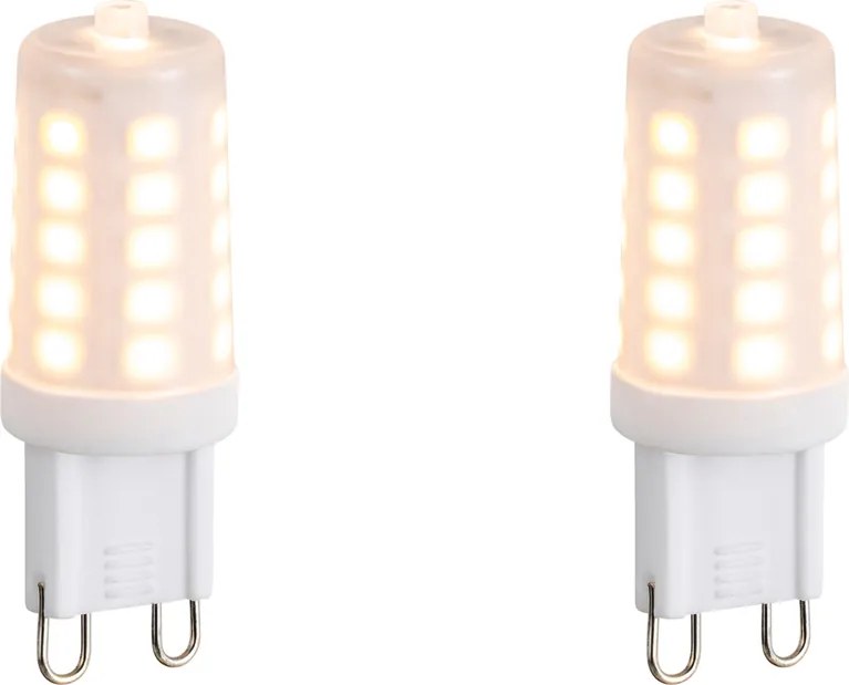 Zestaw 2 żarówek LED G9 z możliwością ściemniania, opalowe, 3W, 250lm, 2200K