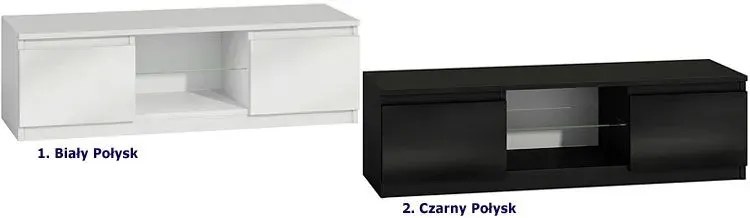 Czarna industrialna szafka RTV Amida 4X - połysk