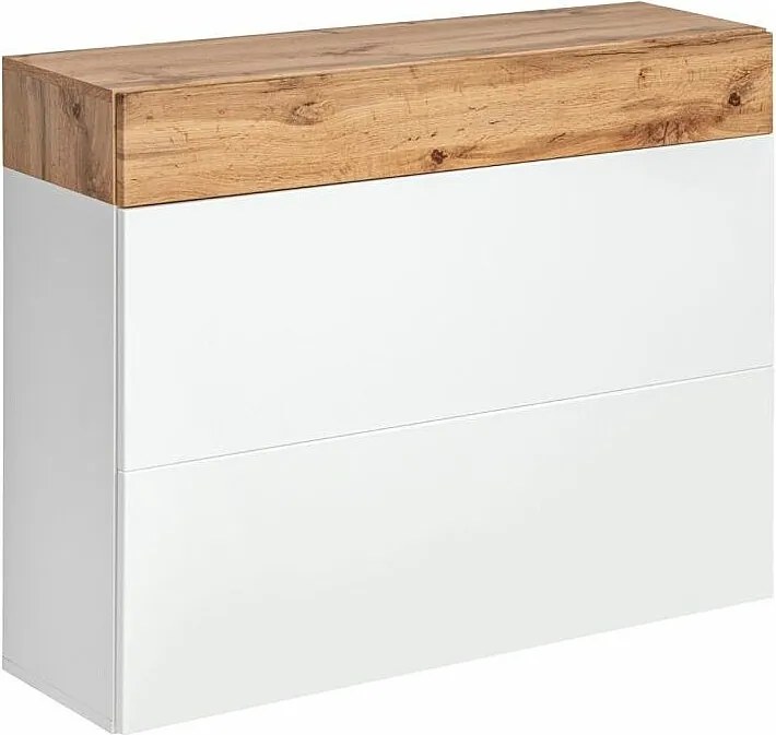 Szafka na buty wisząca EASY biała/dąb wotan