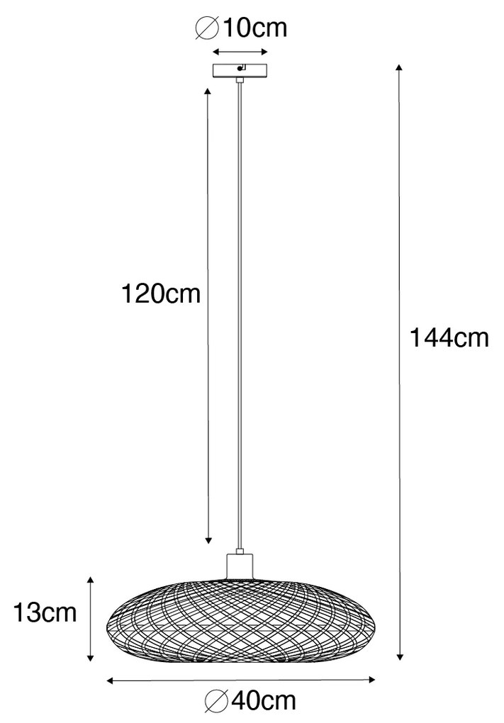 Orientalna lampa wisząca bambusowa 40 cm - OstravaKolonialny Oswietlenie wewnetrzne