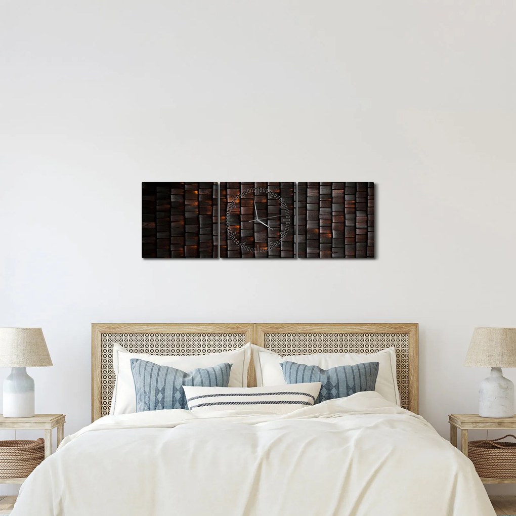 Nowoczesne malarstwo abstrakcyjne (z zegarem) (90x30 cm)