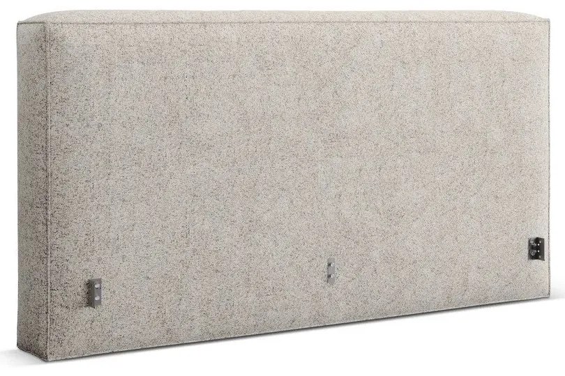 Beżowe tapicerowane łóżko dwuosobowe ze schowkiem ze stelażem 200x200 cm Simon Olivia – Micadoni