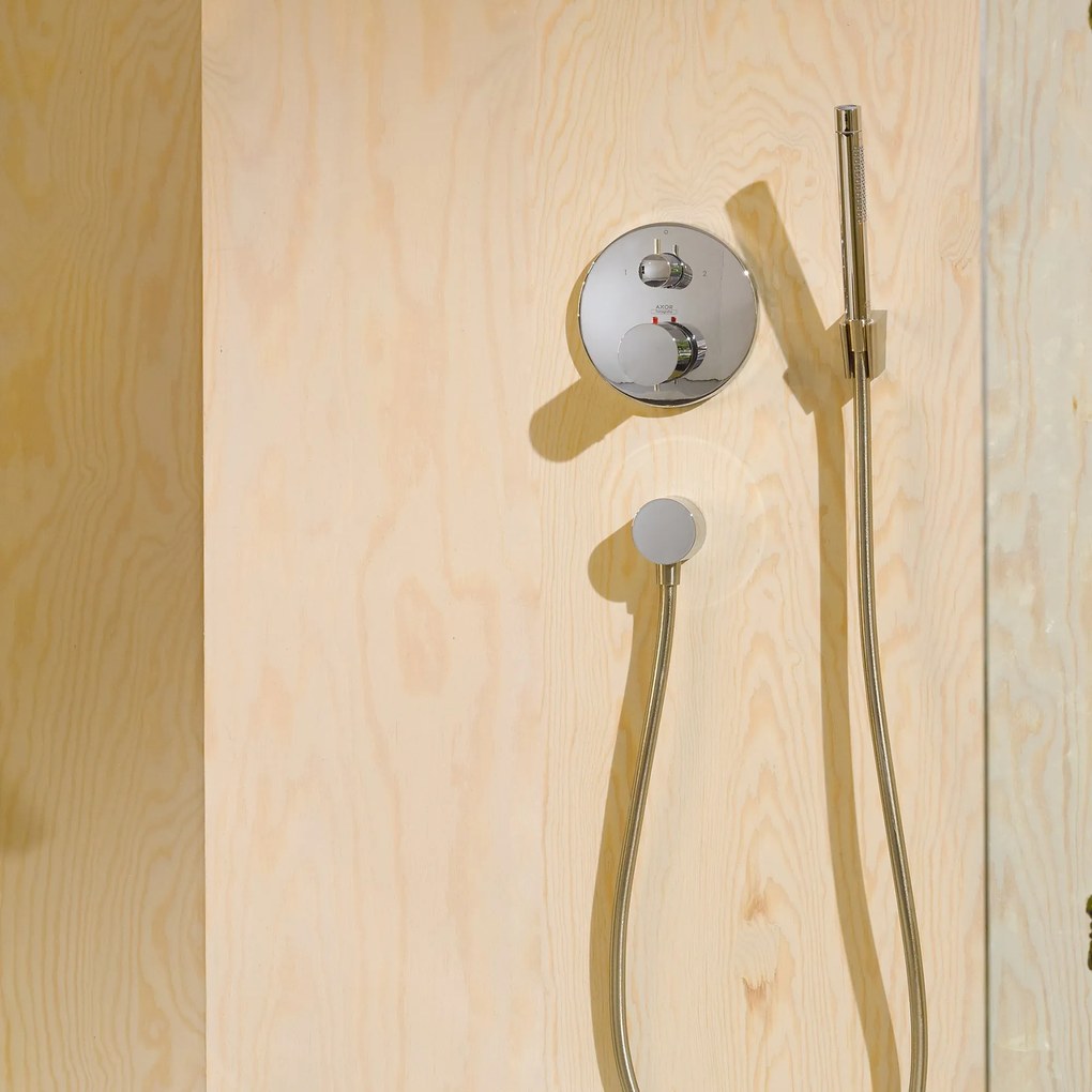 Termostat prysznicowy podtynkowy Duravit C.1Mosiądz - Chrom - 2 tryby wylewki - Ø 17 cm