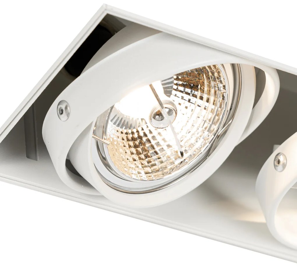 Zestaw 6 reflektorów wpuszczanych białe GU10 70mm 2-źródła światła bezramkowe - Oneon Nowoczesny Oswietlenie wewnetrzne