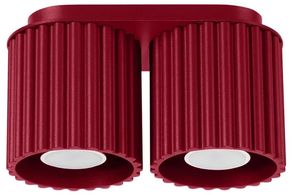 Sollux SL.1820 - Oprawa punktowa AURA 2xGU10/10W/230V czerwona