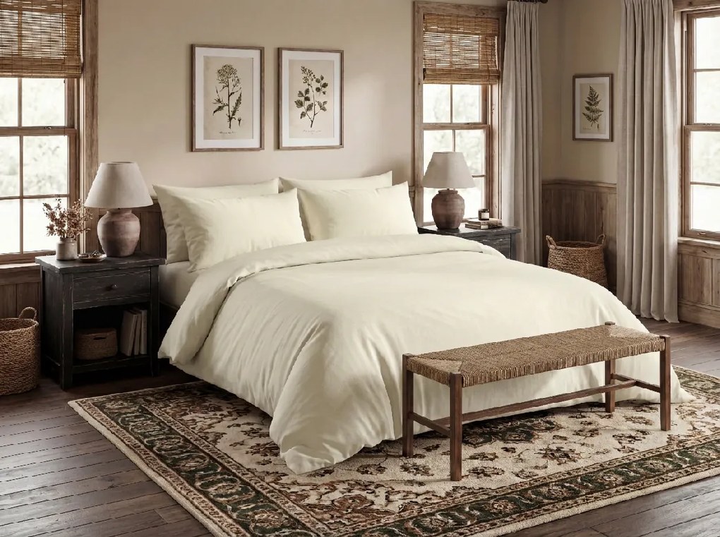 PrzytulneMieszkanie.pl PrzytulneMieszkanie.pl Bawełniana pościel CALMORA jasno beżowa Rozmiar pościeli: 70 x 90 cm | 140 x 220 cm