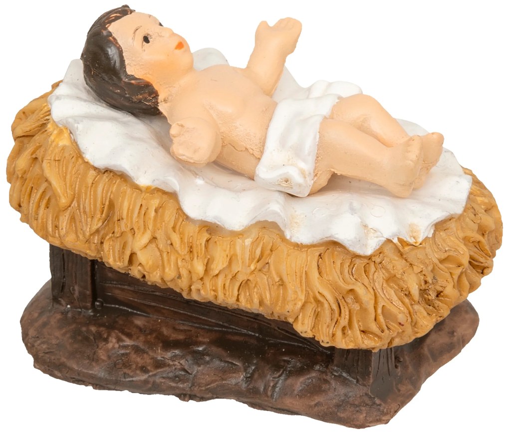 Szopka bożonarodzeniowa + 8 figurek, 35 x 23,5 cm