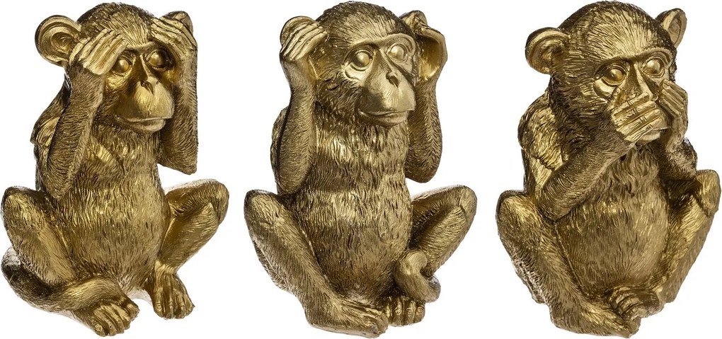 Trzy mądre małpy, figurki z polyresinu, wys. 17 cm