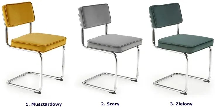 Musztardowe Krzesło Bauhaus Na Płozach Z5-S43