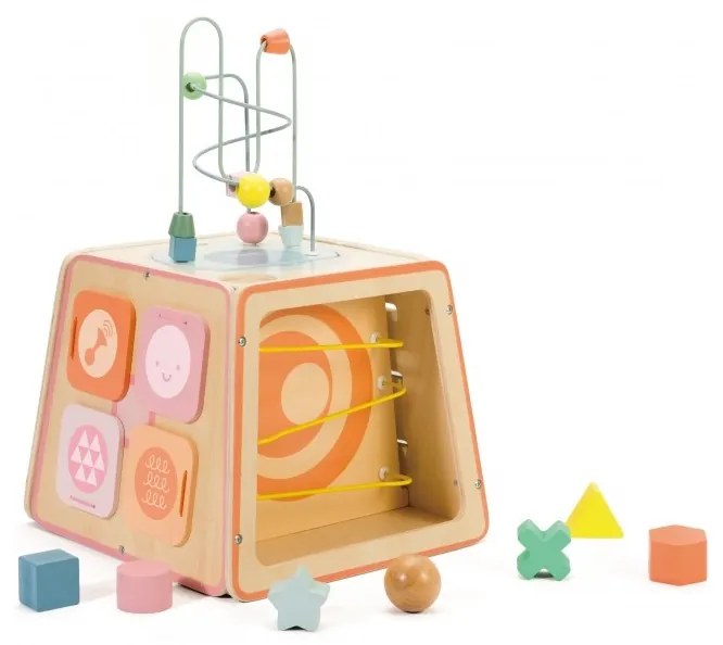 Classic world drewniana kostka edukacyjna sensoryczna 6w1