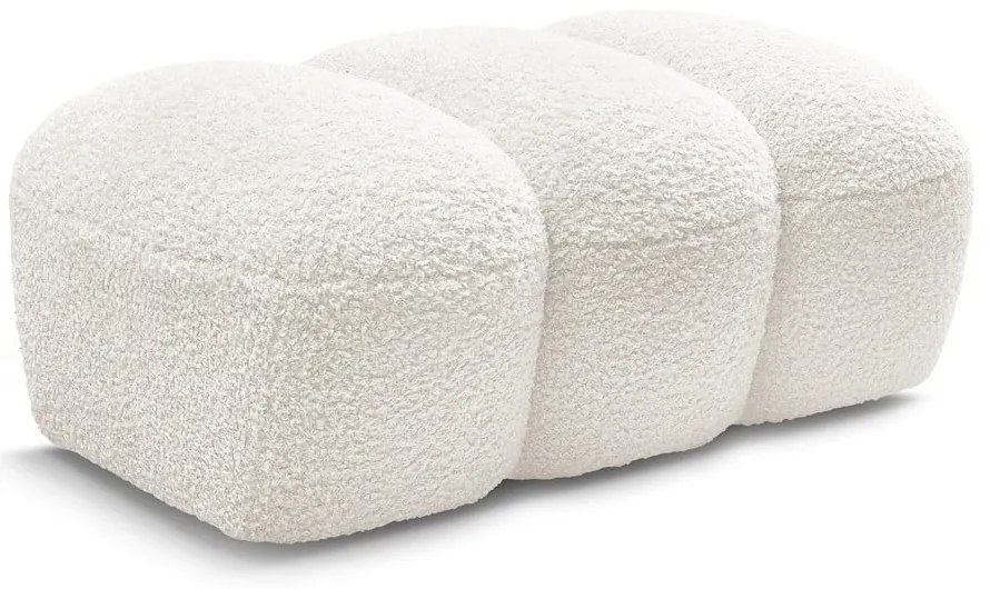 Biały podnóżek z materiału bouclé Hippolyte – Bobochic Paris