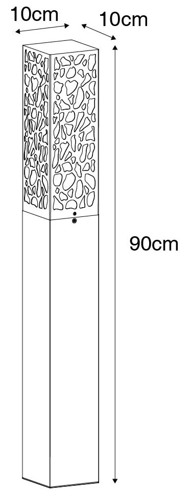 Zewnetrzna Nowoczesny słupek zewnętrzny czarny 90 cm IP44 - Nicole Nowoczesny Oswietlenie zewnetrzne