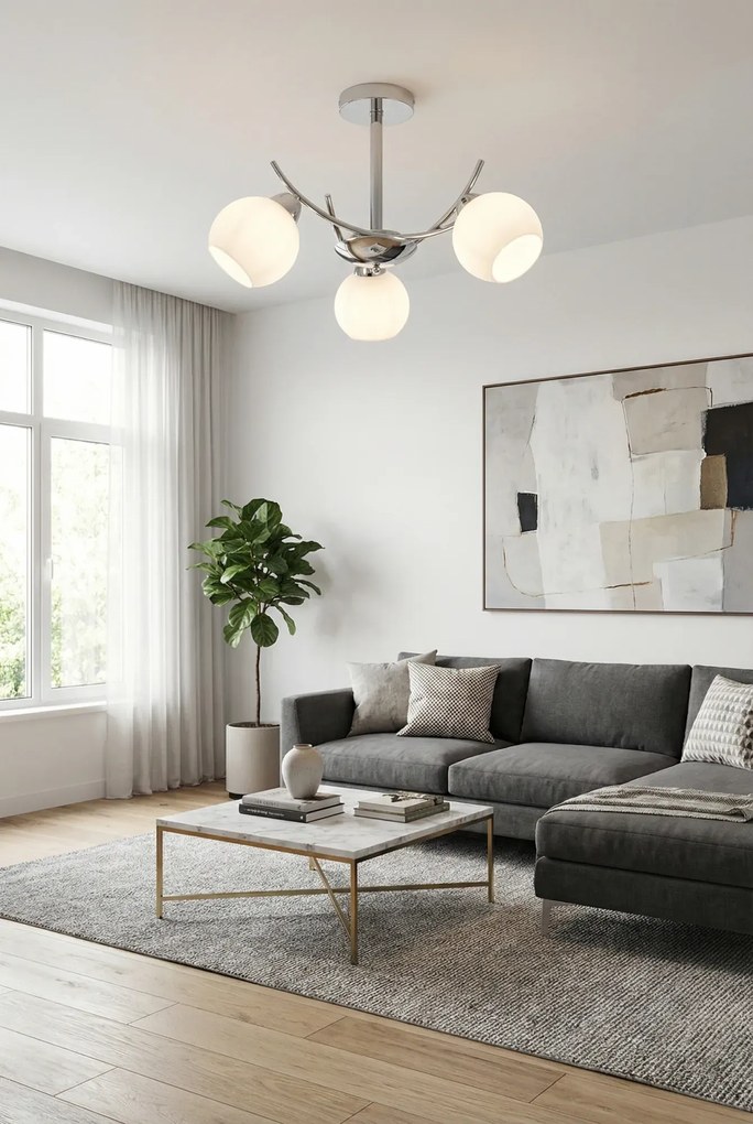 Nowoczesna wisząca lampa z trzema kloszami - 7X M071 T1-D52