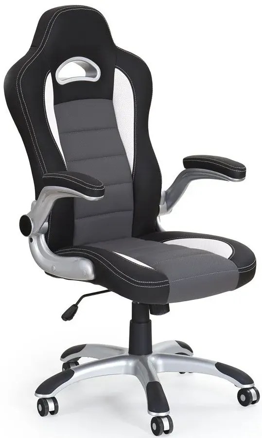 Popielaty biurowy fotel obrotowy E9-P08