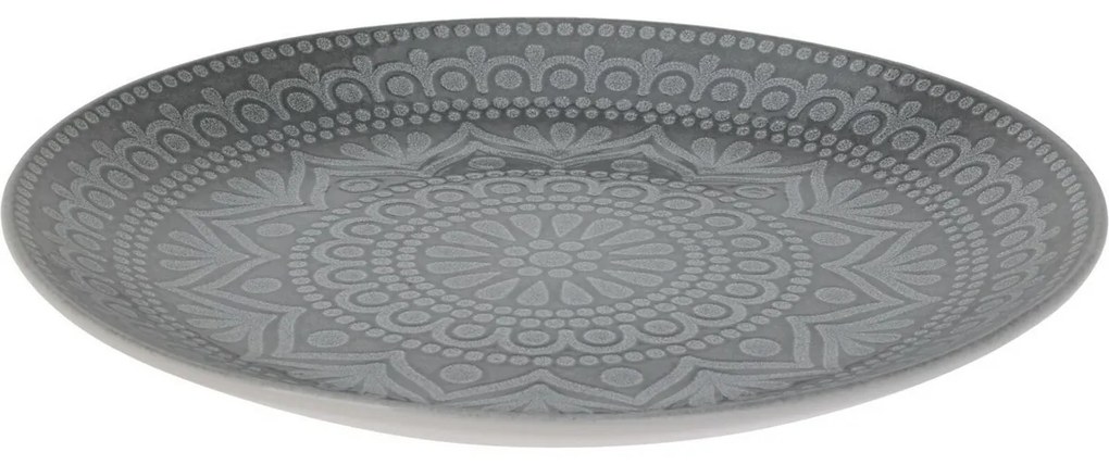 Płytki talerz z kamionki Ethnic, śr. 27 cm, szary
