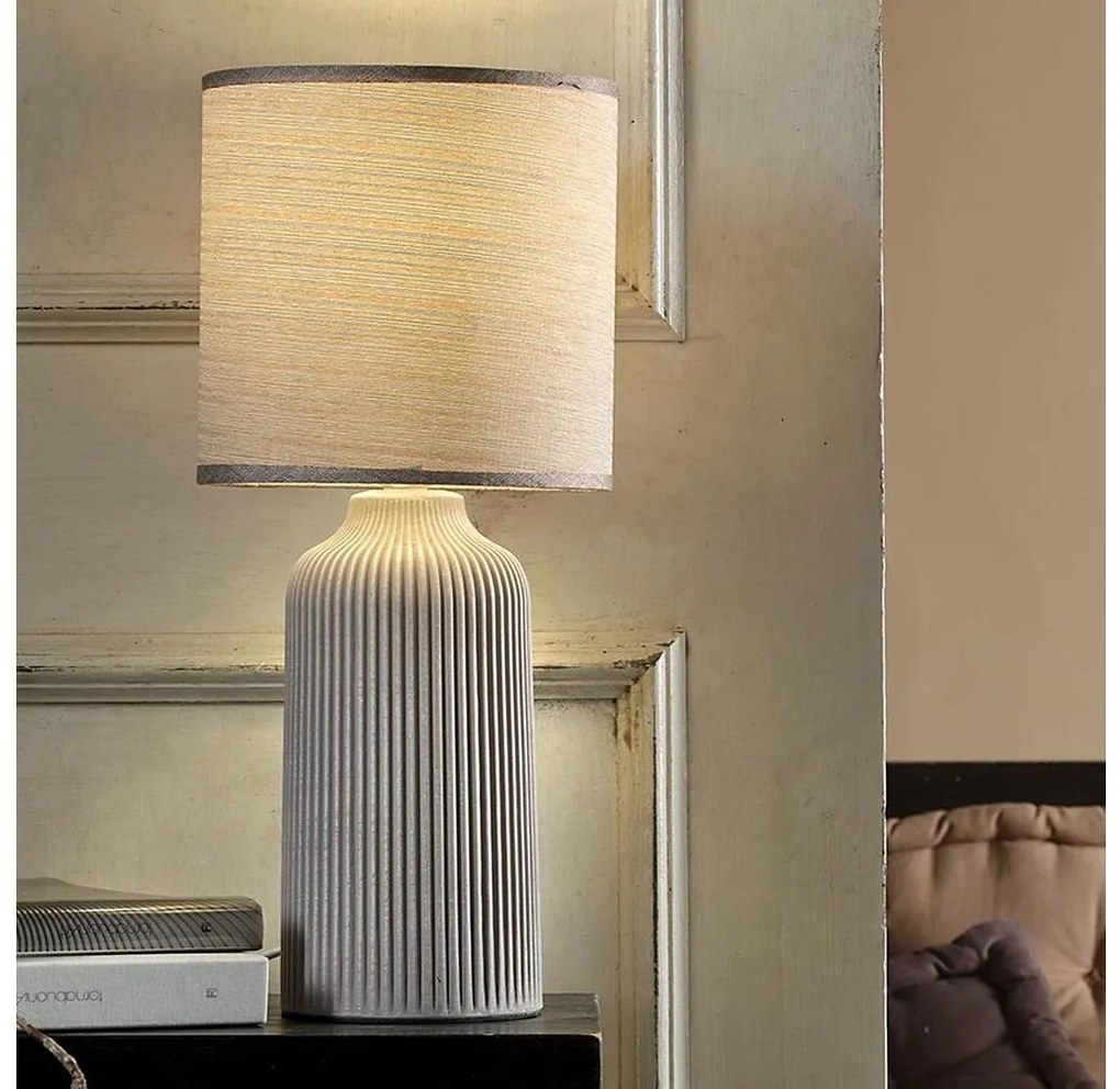 ONLI - Lampa stołowa SHELLY 1xE27/22W/230V szare 45 cm