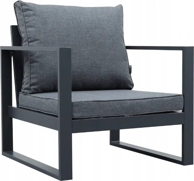 Zestaw mebli ogrodowych antracyt tarasowy 4 el. aluminiowych sofa, kanapa