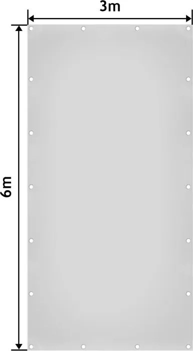 Plandeka JAGO 650 g/m², aluminiowe oczka, biała, 3x6 m