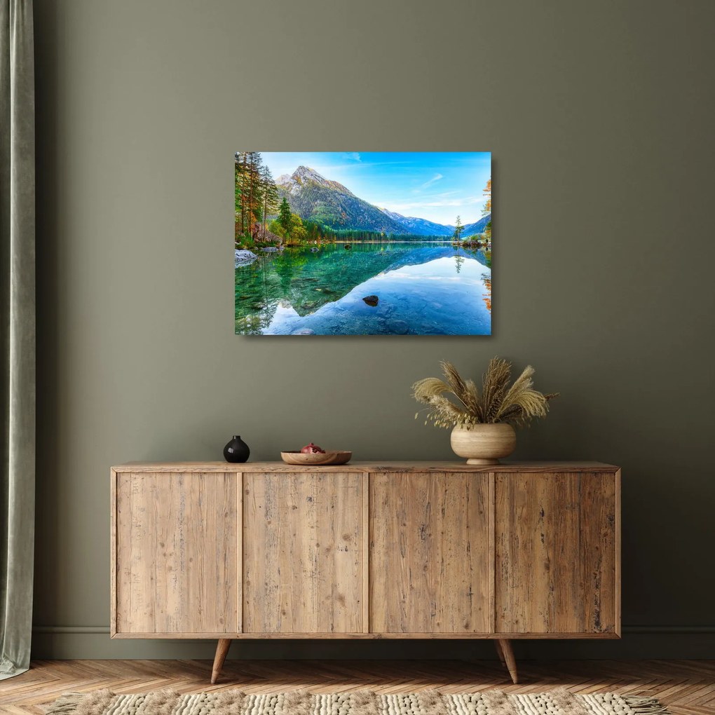 Obraz na szkle - Jezioro Hintersee (70x50 cm)