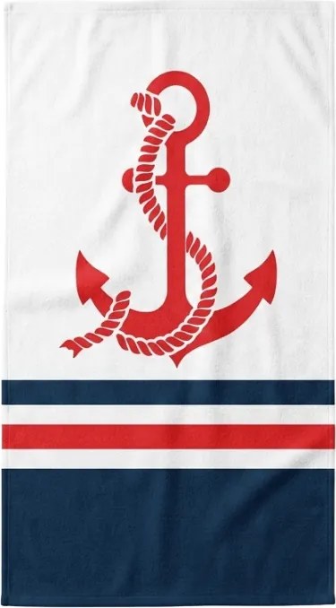 Rychloschnący XXL ręcznik plażowy CAPTAIN biały 150 x 210 cm, 100% mikrofibra