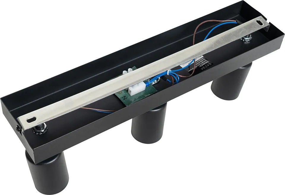 Nowoczesny reflektor czarny prostokątny 3-punktowy - Facil