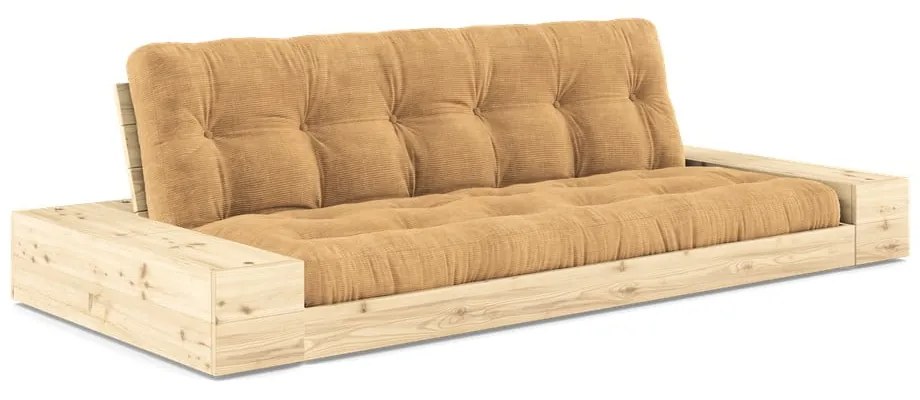 Jasnobrązowa sztruksowa rozkładana sofa 244 cm Base – Karup Design