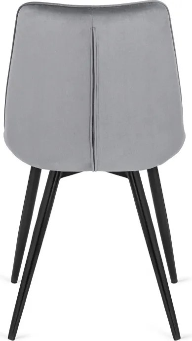 Krzesło Tapicerowane do Jadalni RIO Szare Welurowe Nowoczesne Loft