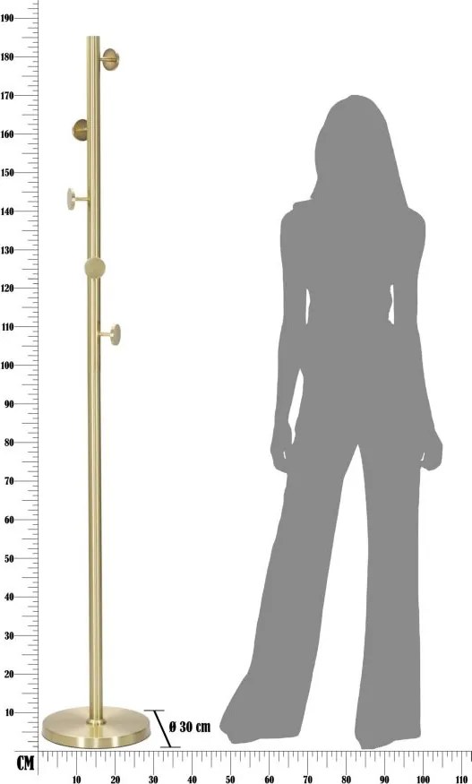 Stojak na ubrania, złoty, 190 cm