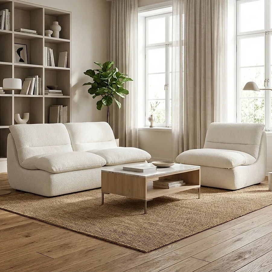 Zestaw Nuvia Living 3-osobowy – biały i biały