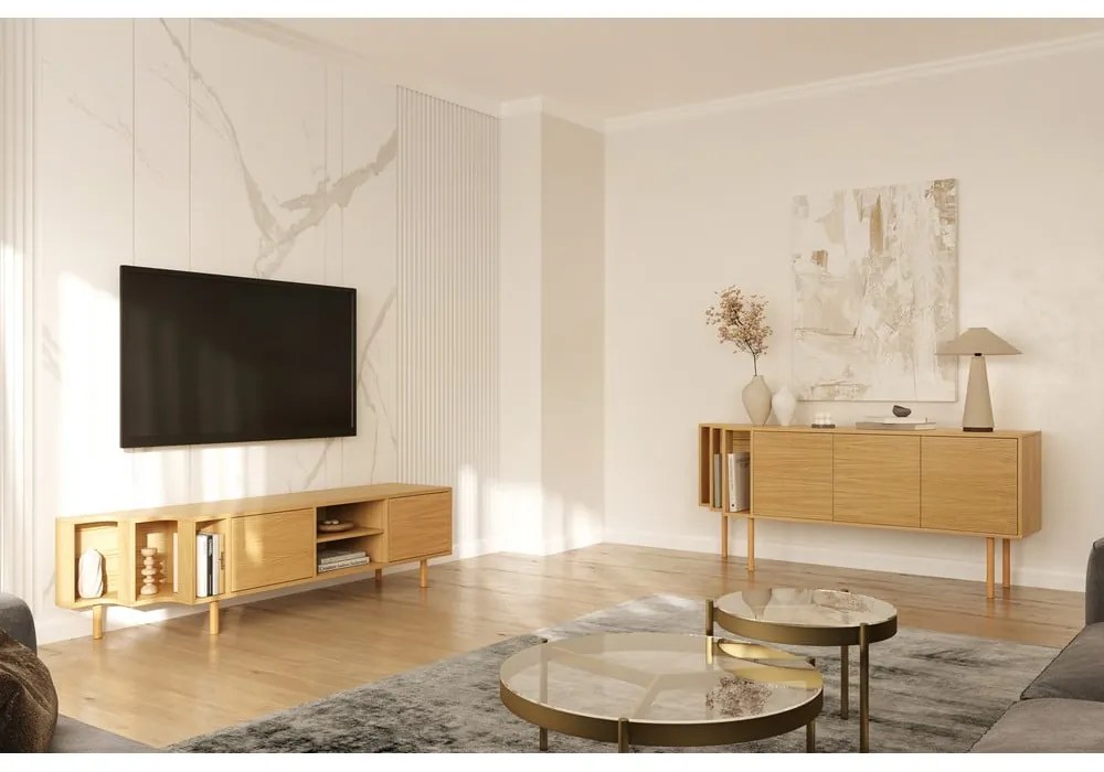 Komoda w dekorze dębu w naturalnym kolorze 189x65x44 cm Shift – Woodman
