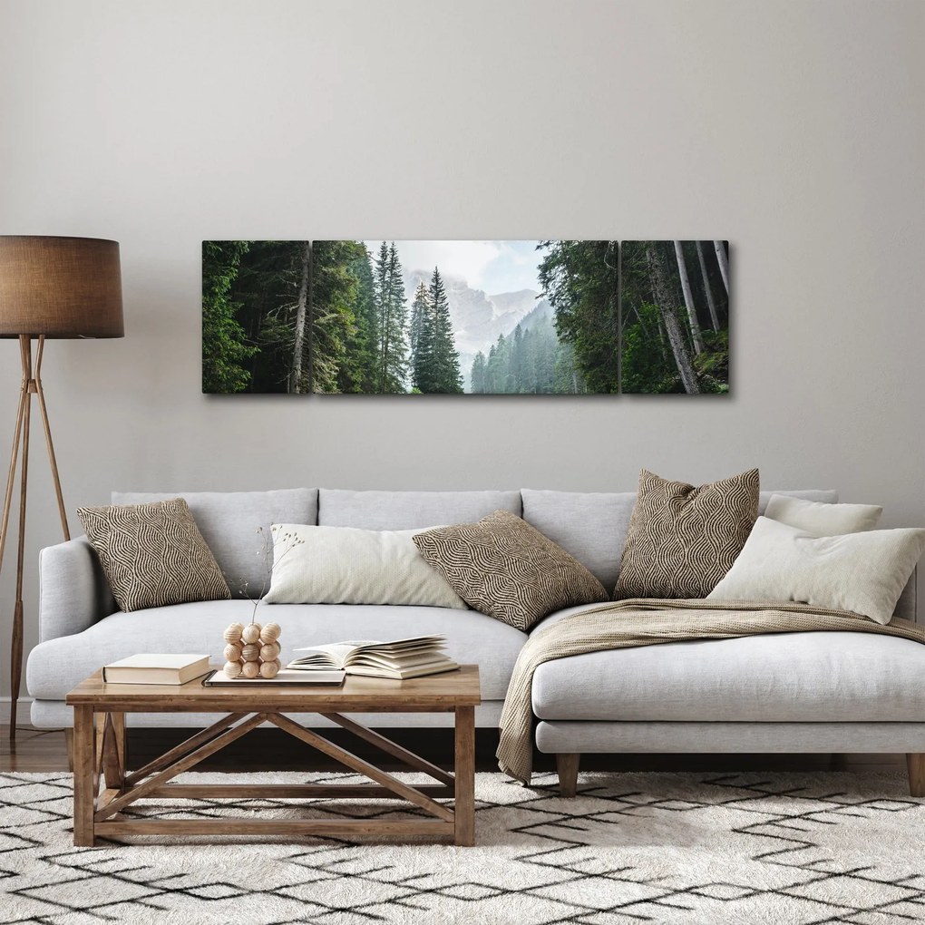 Obraz leśnego jeziora (170x50 cm)