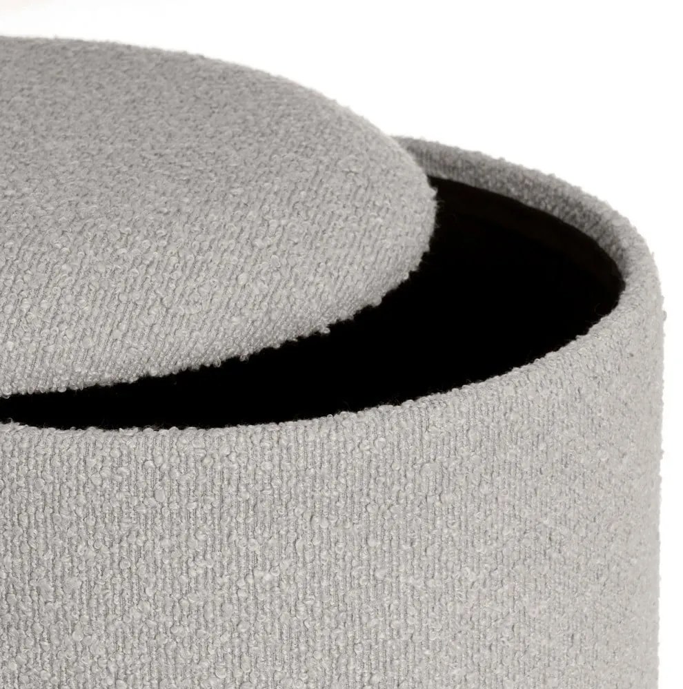 Jasnoszare pufy zestaw z materiału bouclé 2 szt. – Casa Selección