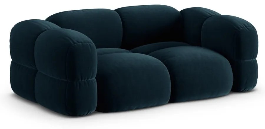 Ciemnoniebieska aksamitna sofa 210 cm Loretto – Cosmopolitan Design