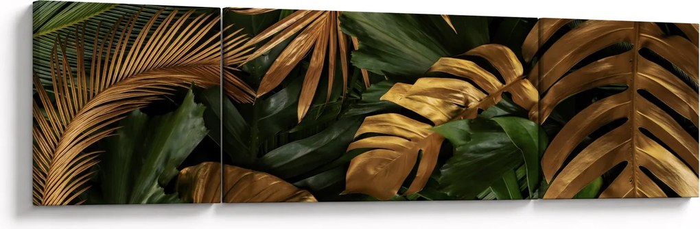 Obraz - Złote liście (170x50 cm)