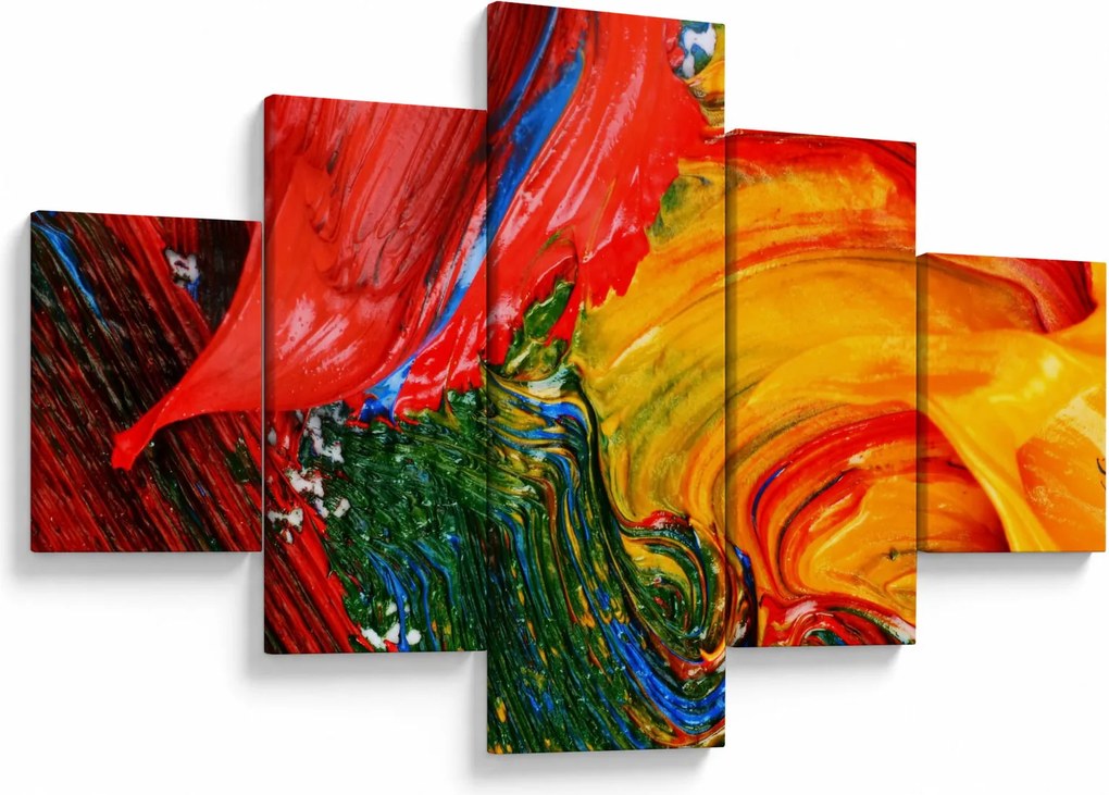 Obraz - Niebieska abstrakcja za pomocą pędzla (125x70 cm)