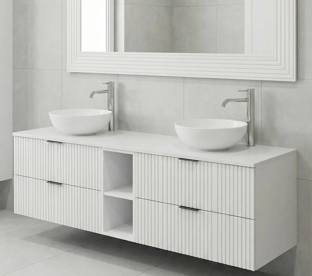 Biała wąska półka łazienkowa 20 cm T0-S43