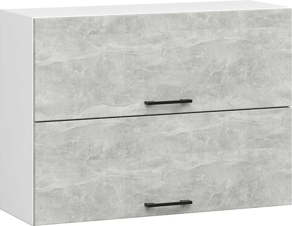 Szafka kuchenna podwójna AKORD W80 system OLIWIA Biała 80 cm drzwi uchylne 2 drzwi kolor Beton mat 2 półki 80x30x58 cm