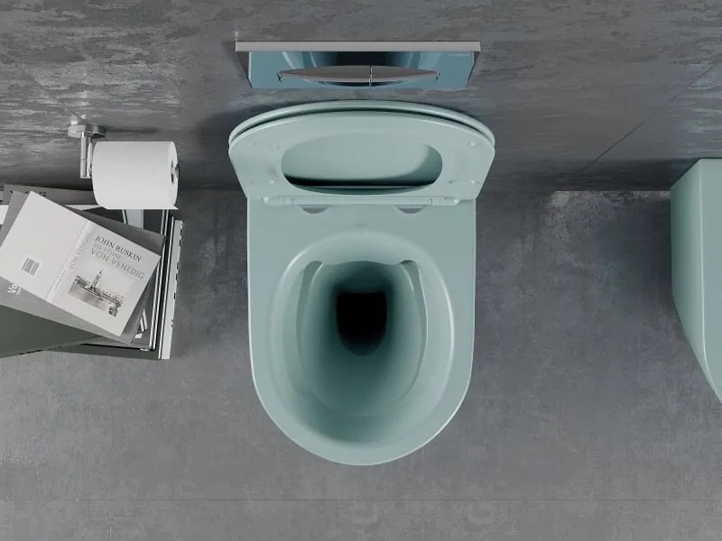 Mexen Lena miska wc Rimless z deską wolnoopadającą slim, duroplast, zielona jasna mat - 30224048