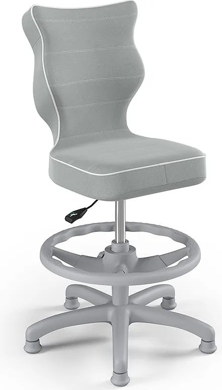 Obrotowe krzesło dziecięce z podnóżkiem Petit Grey rozmiar 3 (119-142 cm)