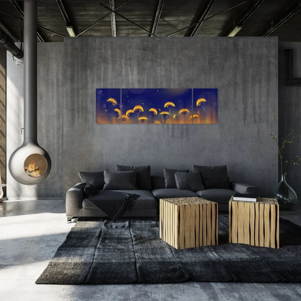 Obraz - Dmuchawce (170x50 cm)