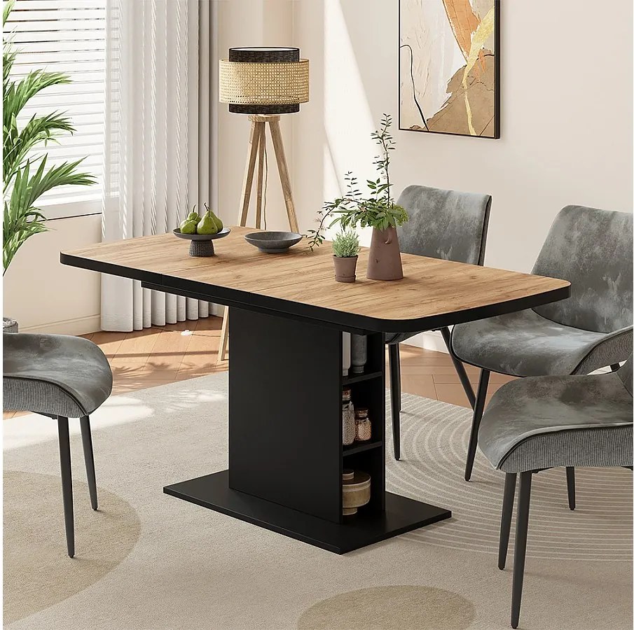 Stół jadalny goldkraft dąb/czarny 120x80x3.6 fenaro