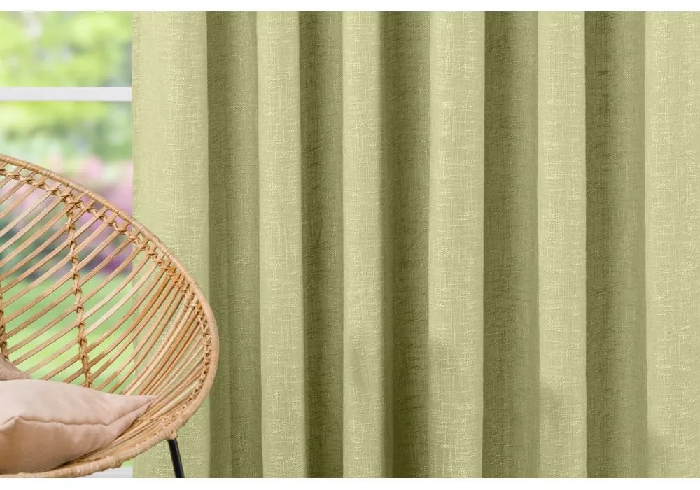 Jasnozielona zasłona 210x245 cm Riva – Mendola Fabrics